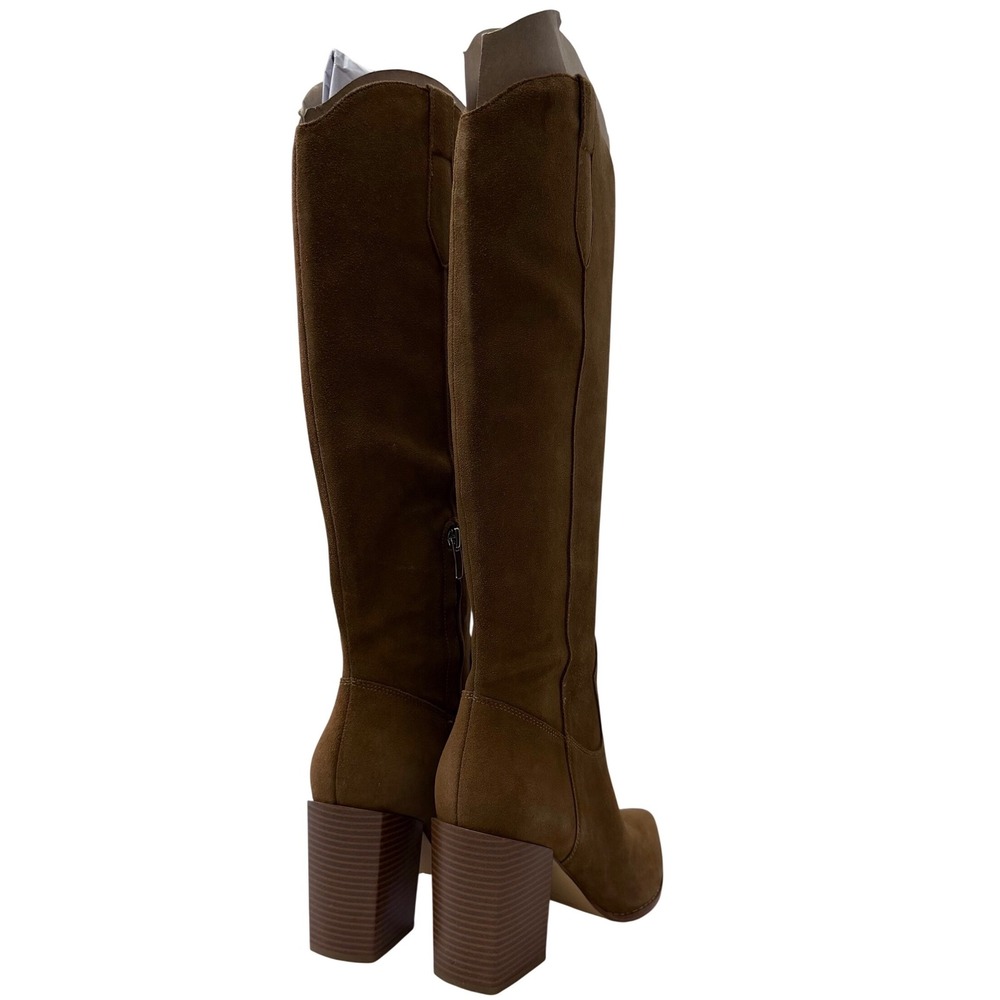 Nine West Bromwel Womens Med Natural Brown Suede Pointy Toe Block Heel Boots 9M - Picture 9 of 16
